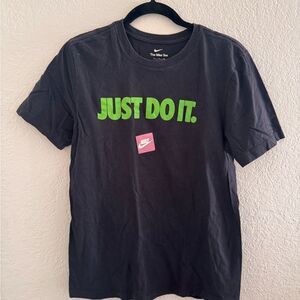 Nike Black T-Shirt with Green Print